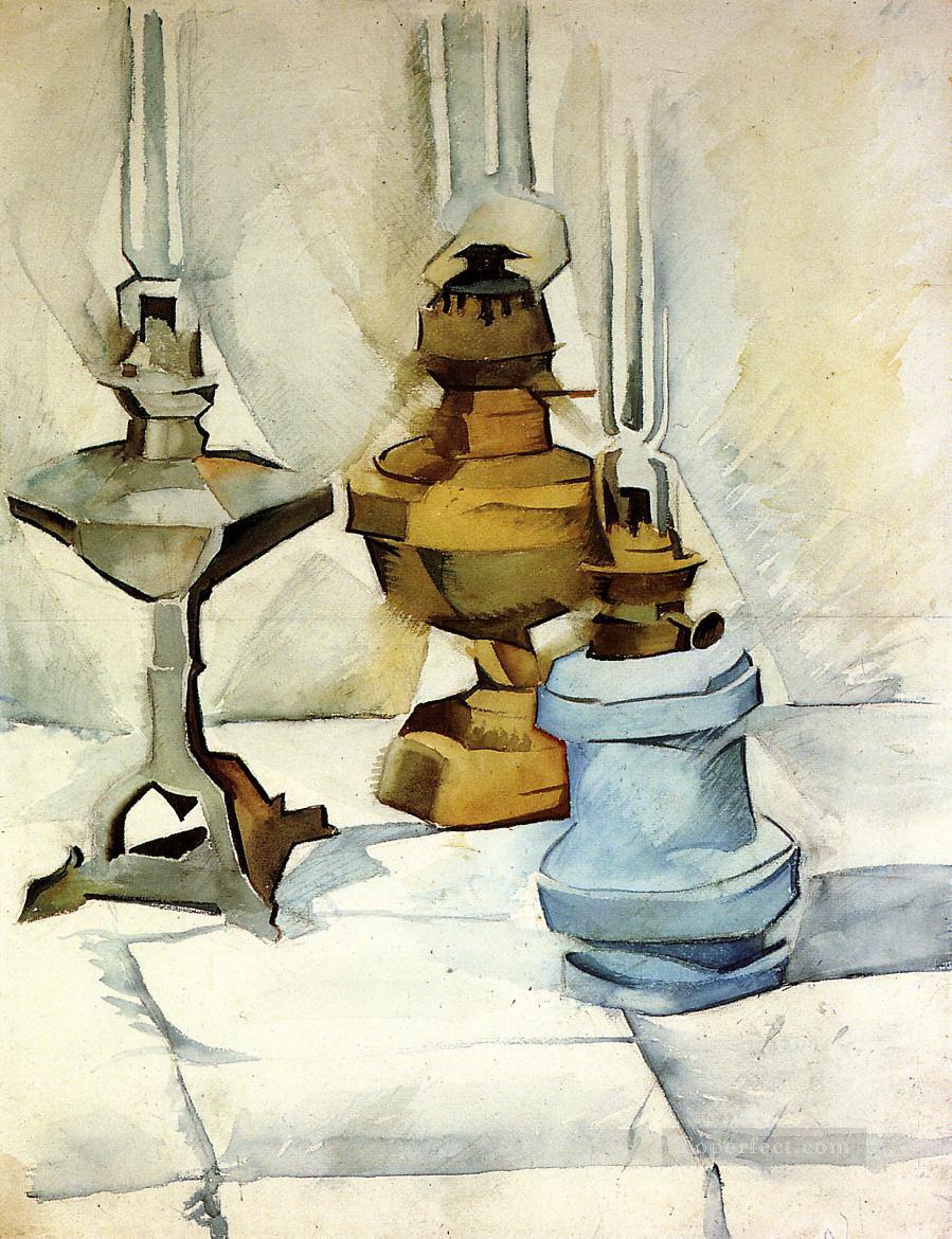 3つのランプ 1911年 フアン・グリス油絵